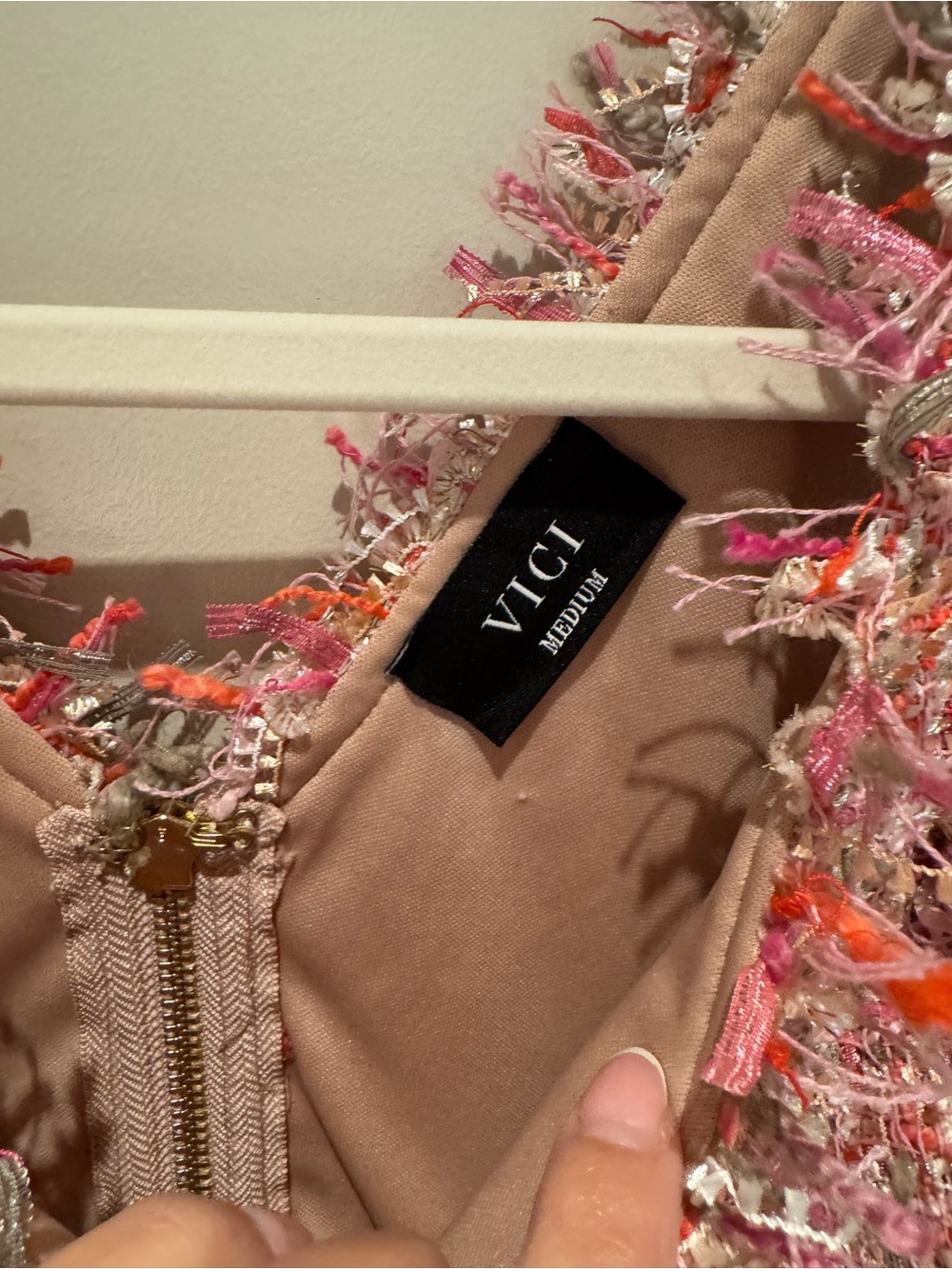 Vici Pink Multi-Color Tweed Mini Dress - Picture 5 of 7
